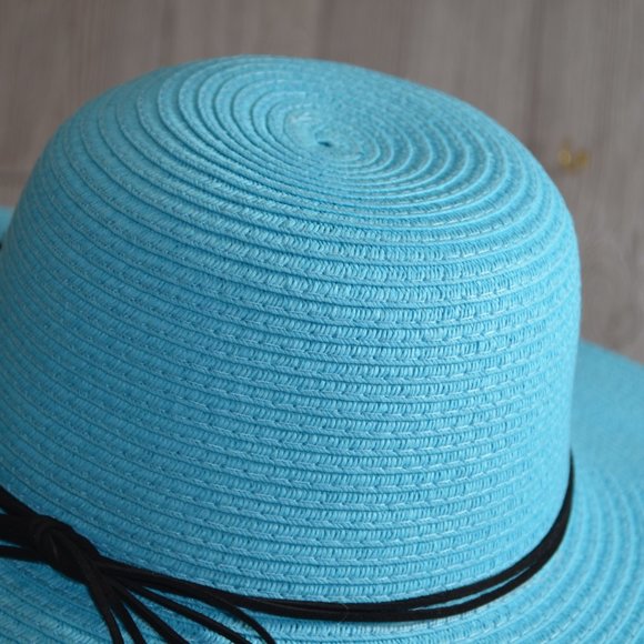 NEW - BEACH PLEASE Sunhat sun Hat BLUE / BLACK - Picture 4 of 6